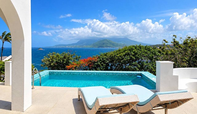 Newly Renovated Caribbean Villa above Turtle Beach with Stunning Nevis Views in Saint George Basseterre Parish