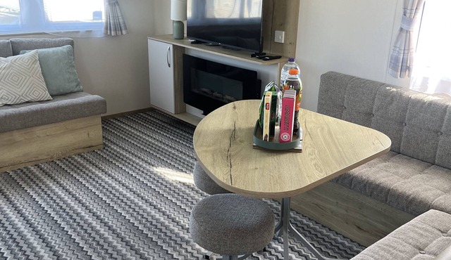 Modern static caravan available at popular Seton Sands Holiday Village. in Longniddry