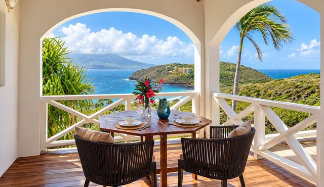 Private Caribbean Cottage with Ocean & Nevis Views near Cockleshell Beach in Basseterre