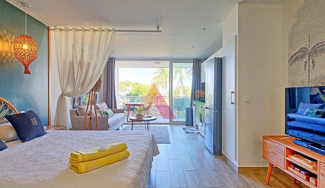 Studio in Anse Marcel, beach, air conditioning, parking in Saint-Martin
