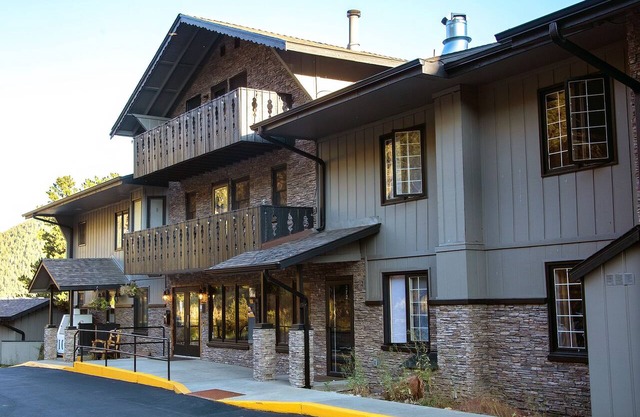 Listen to the sound of the river while relaxing in your 2 person jetted tub. in Estes Park